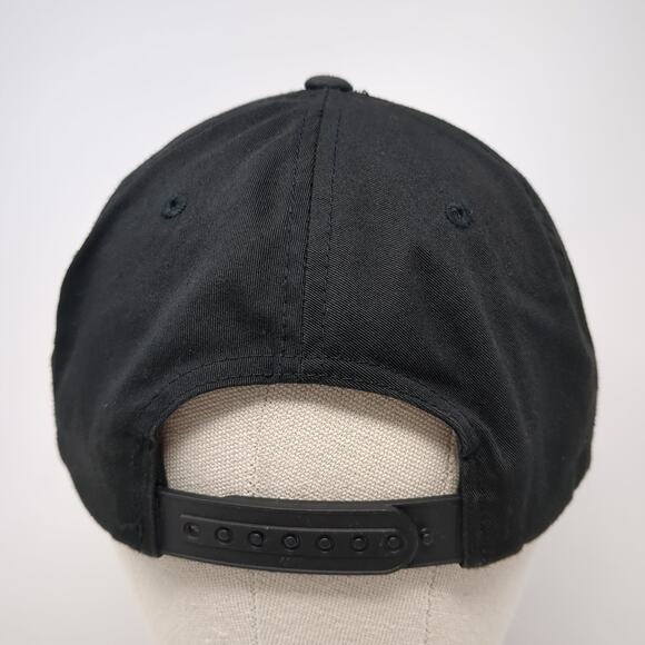 Volcom Snapback Cap Black One Size Adjustable Embroidered Vented Holes 6 Panel - Picture 6 of 9